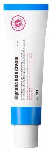 A'PIEU Glycolic Acid Cream Крем для лица с АНА и ВНА кислотами, 50 мл