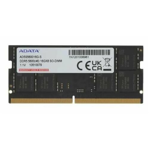 ADATA Memory Module ADATA DDR5 Общий объём памяти 64Гб Module capacity 32Гб 4800 МГц Множитель частоты шины 40 11 В черный AD5S560016G-S 5130₽