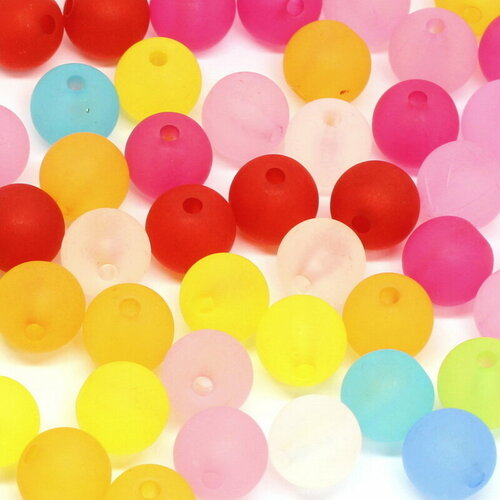 Бусины акриловые круглые Драже разноцветные матовые диаметр 10 мм 150 шт ВсемБусики 339₽