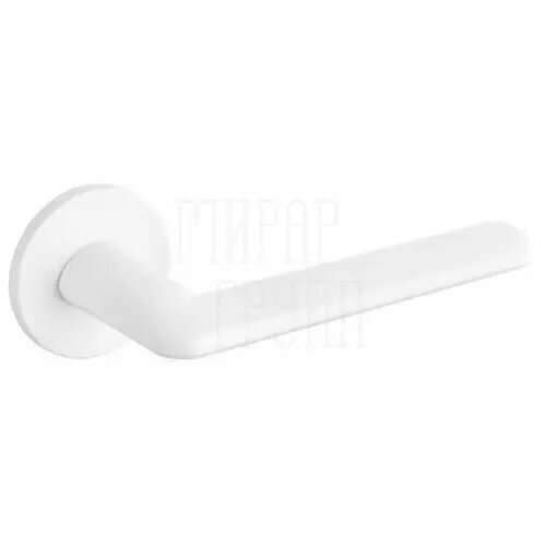 Дверная ручка на круглой розетке Tupai Eliptica 3098 5S RT (на тонкой розетке 5 мм) матовый белый