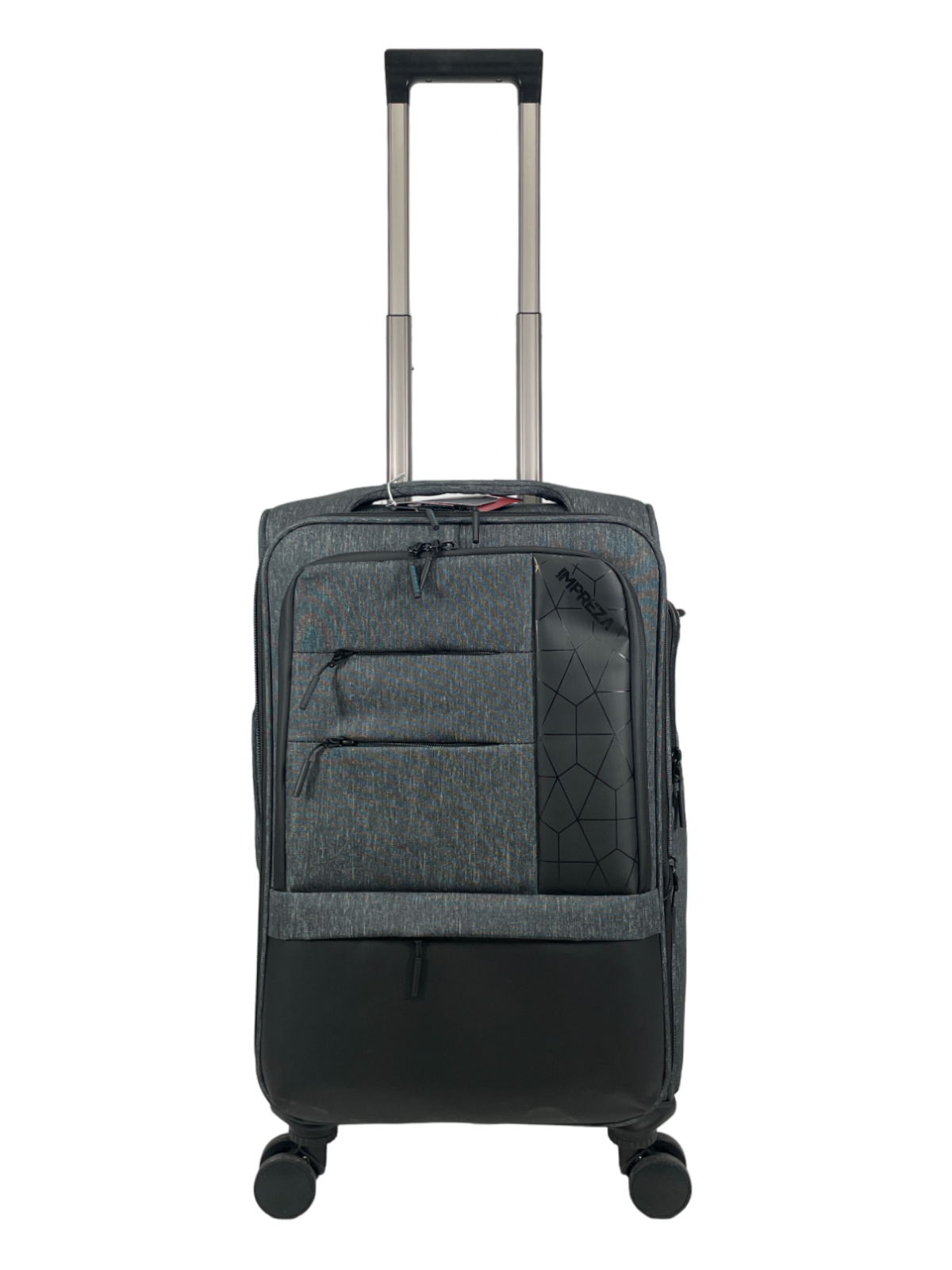 фото Чемодан тканевый – малый увеличенный (размер S+) 65 л, 62x37x25(28) см , съемные колеса , с расширением , цвет серый