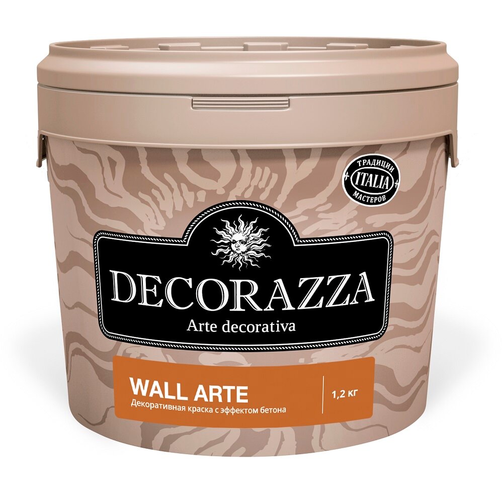 Краска декоративная с эффектом гладкого художественного бетона Decorazza Wall Arte (1,2кг) WA 001