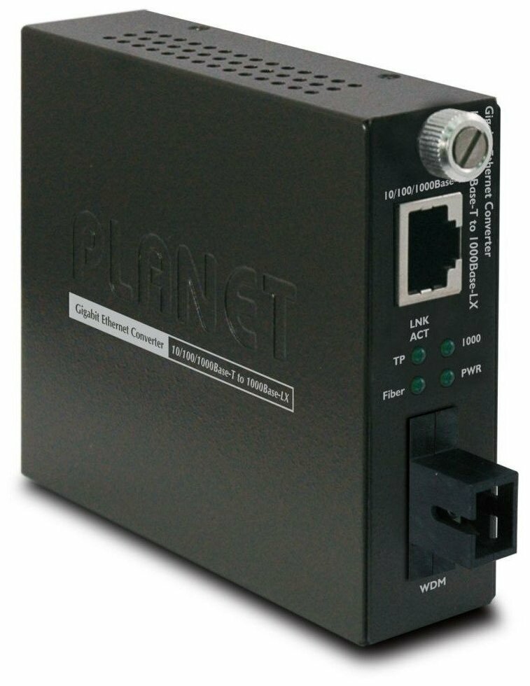 Медиаконвертер Planet 10/100/1000Base-T to WDM Bi-directional Smart Fiber Converter - 1550nm - 15KM
