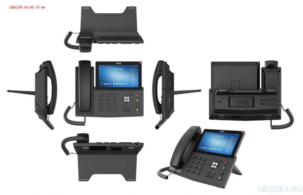 IP телефон Fanvil X7A+Cam60 (20 линий SIP 2х10/100/1000 7" цветной дисплей 800x400 127 клавиш быс