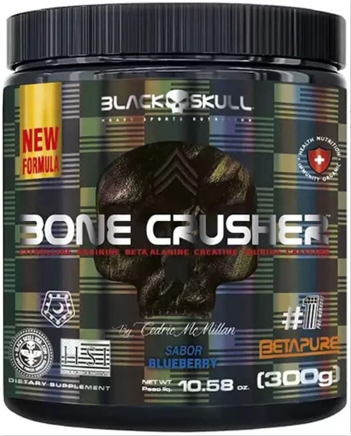 Black Skull, Bone Crusher, Предтренировочный коплекс, 300 г (Черника)