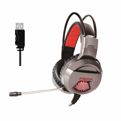 Наушники игровые XIBERIA X6U с микрофоном и подсветкой для стрима проводные