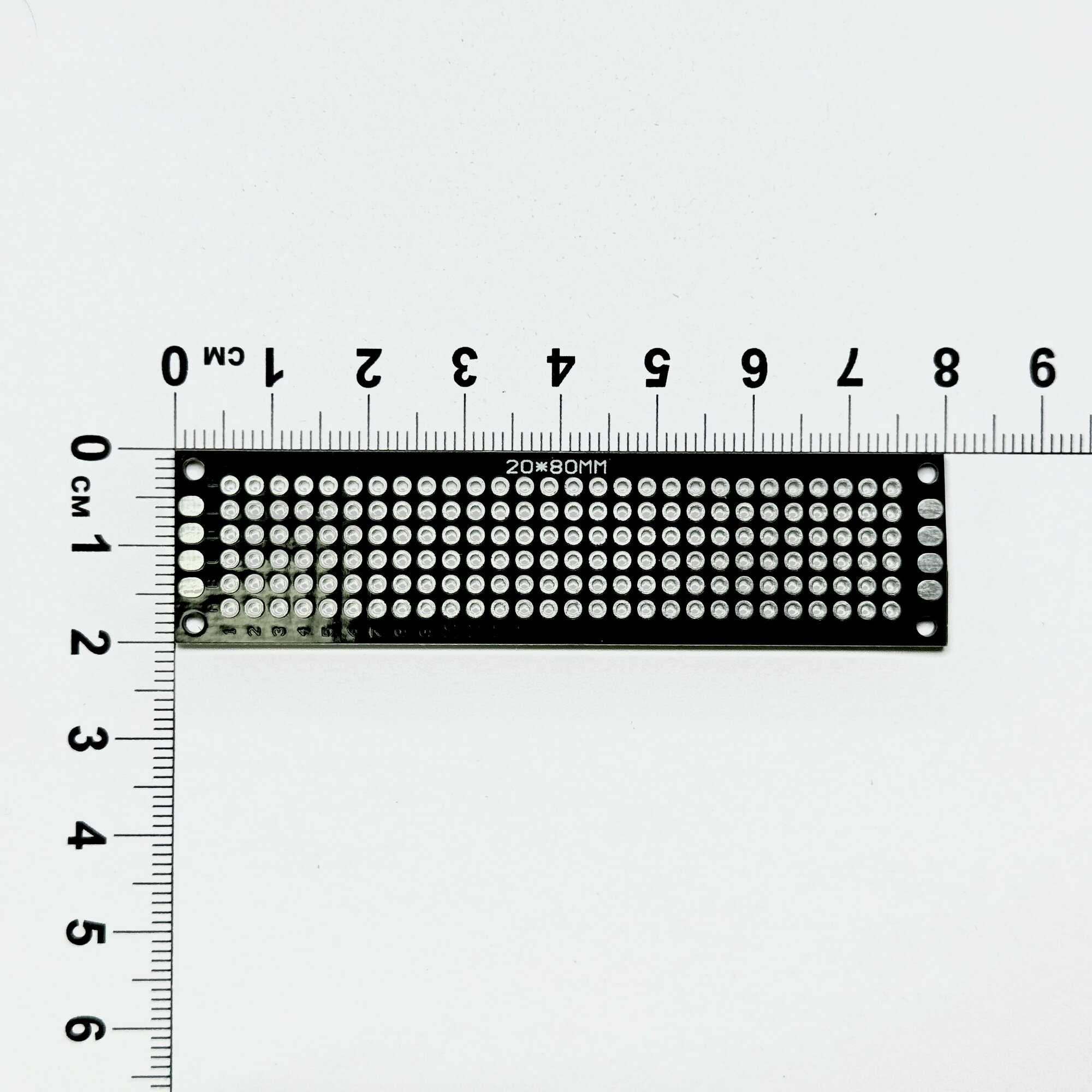 20x80mm-B Плата печатная макетная двусторонняя шаг 2.54 черная (комплект 10шт.)