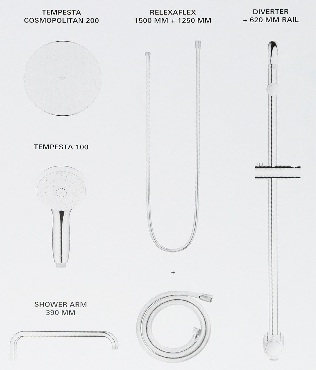 Душевая система GROHE New Tempesta с переключателем 27389002