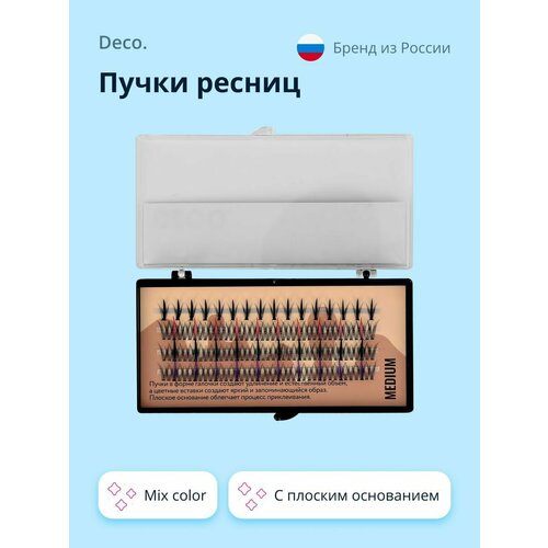 Пучки ресниц DECO. COLOR с плоским основанием (mix color)