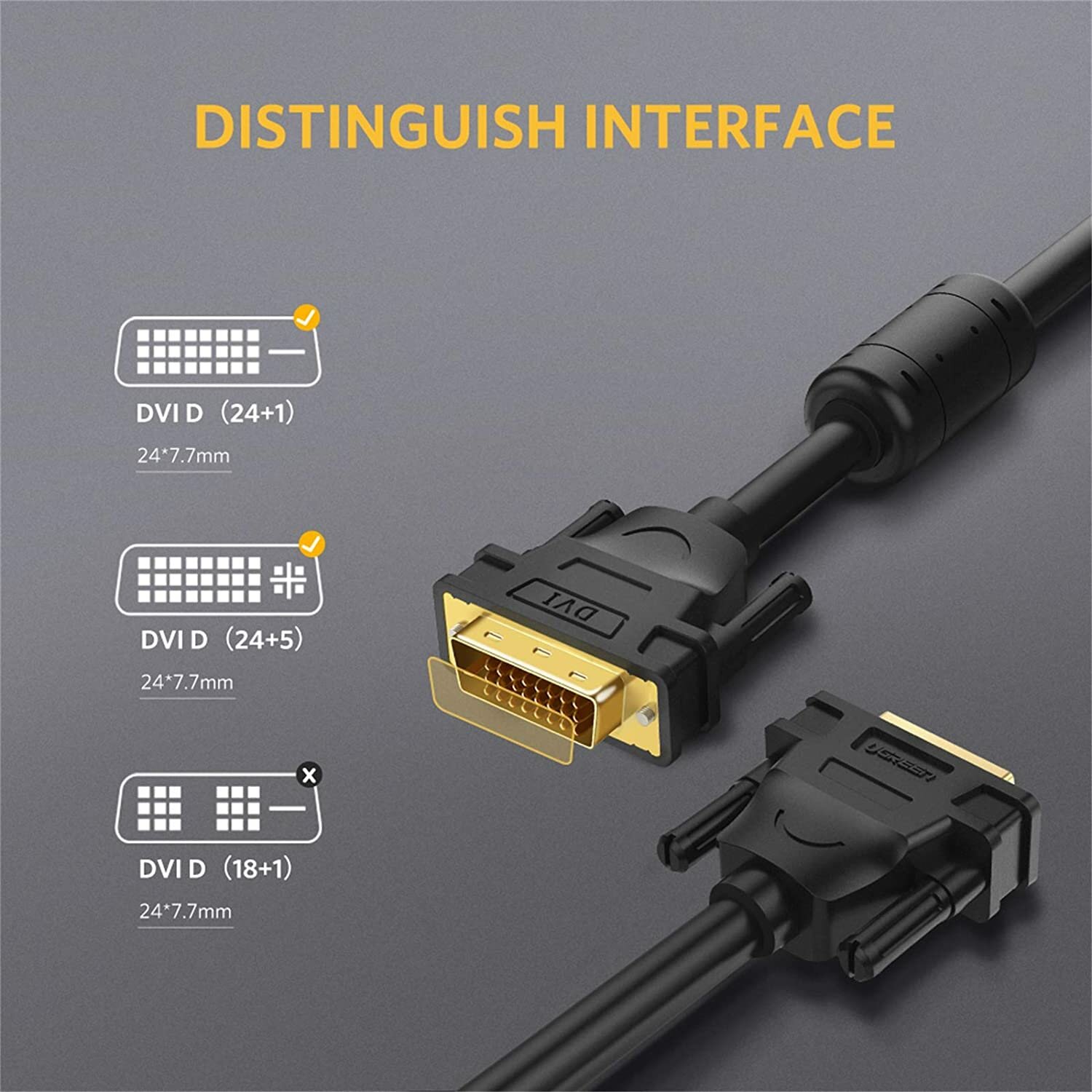 Кабель интерфейсный UGREEN 30741_ DVI (24+5)(M)/VGA(M), 1м, черный - фото №7