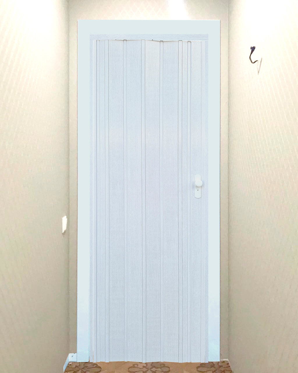 фото Дверь-гармошка межкомнатная серия "FINE" 203 х 90 см, ясень серый, с замком и колесами