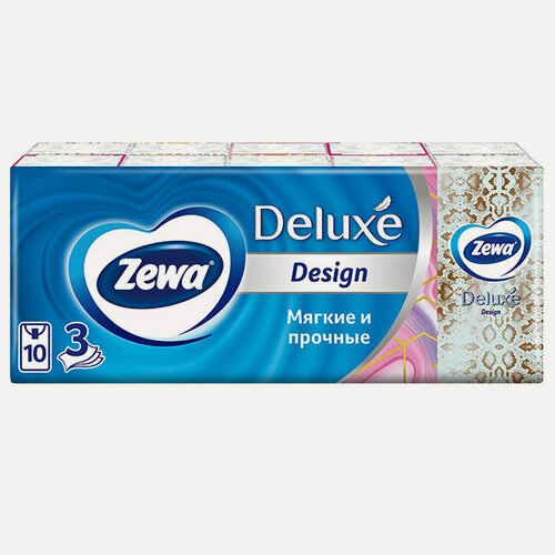 Изображение товара ZEWA Deluxe Design 3-слойные носовые платки, 1 упаковка - 10 шт, рисунок