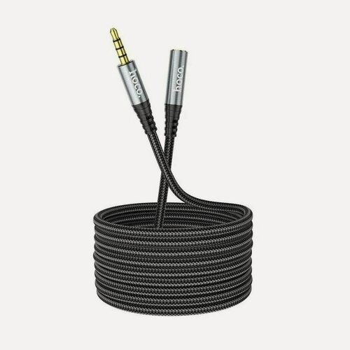 Изображение товара Кабель AUX удлинитель Hoco UPA20 3.5mm Male - 3.5mm Female, 2 м, metal gray