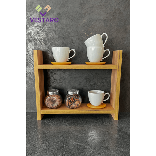 Полка настольная на кухню для специй Сальма Лайт от Vestaro дуб крафт золотой 900₽