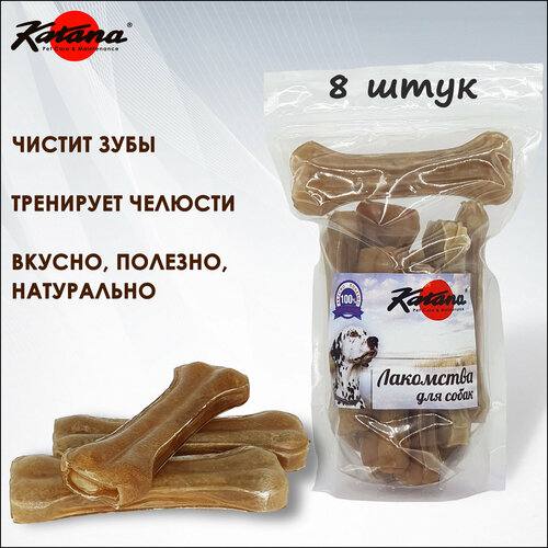 Лакомство для собак KATANA жевательная кость из жил для чистки зубов 10 см 8 штупак 1100₽