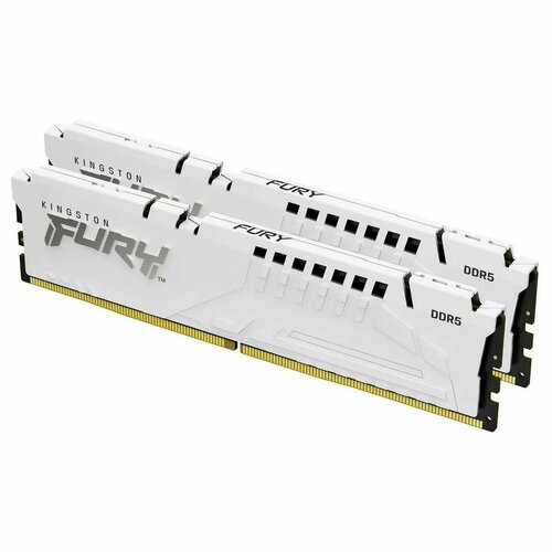 Комплект модулей памяти Kingston 32GB DDR5 6400 CL32 FURY Beast White XMP Non-ECC Unbuffered DIMM Kit of 2 1RX8 32-39-39 14V 288-pin 16Gbit 17522₽