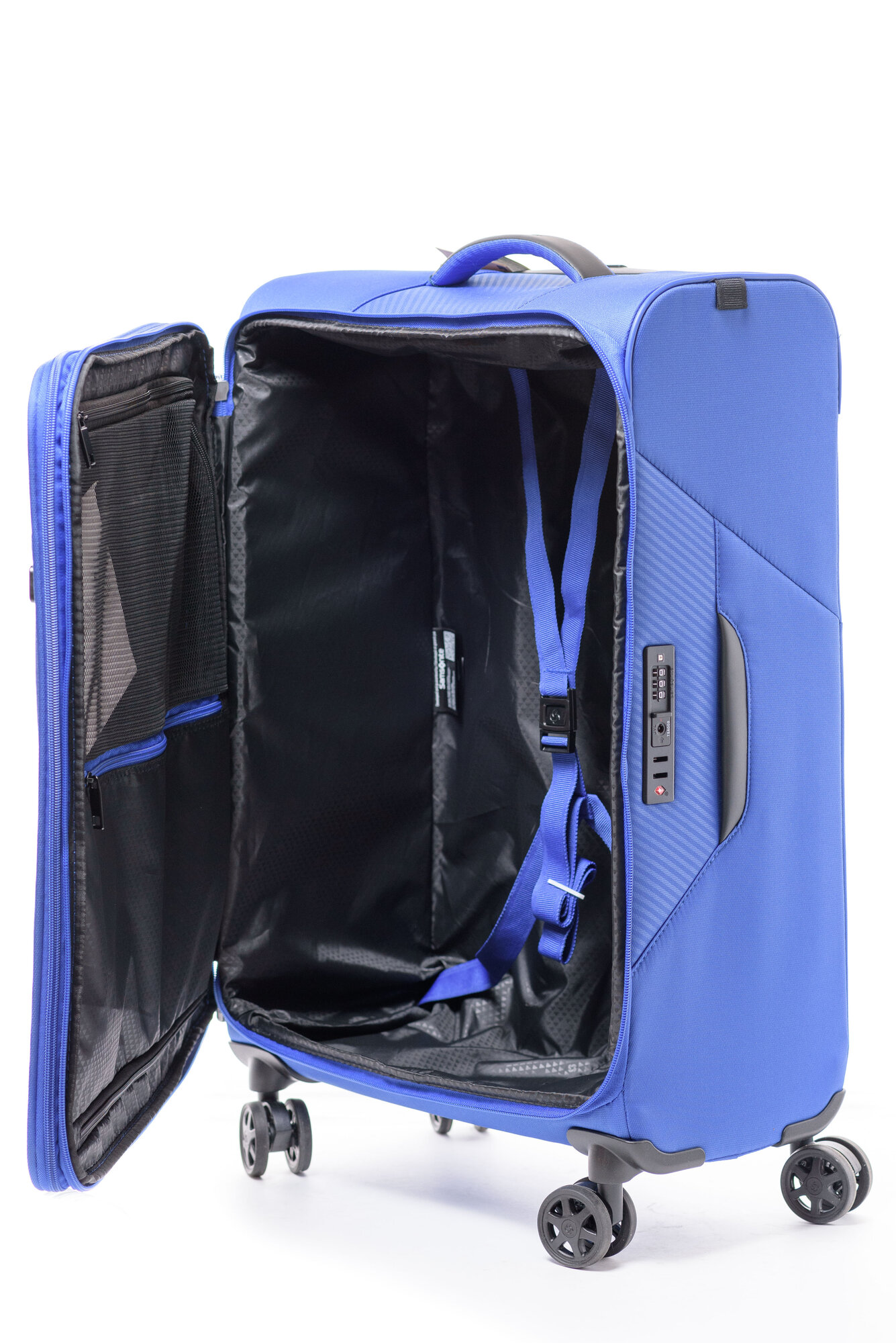 Чемодан Samsonite, текстиль M, голубой — фото 1