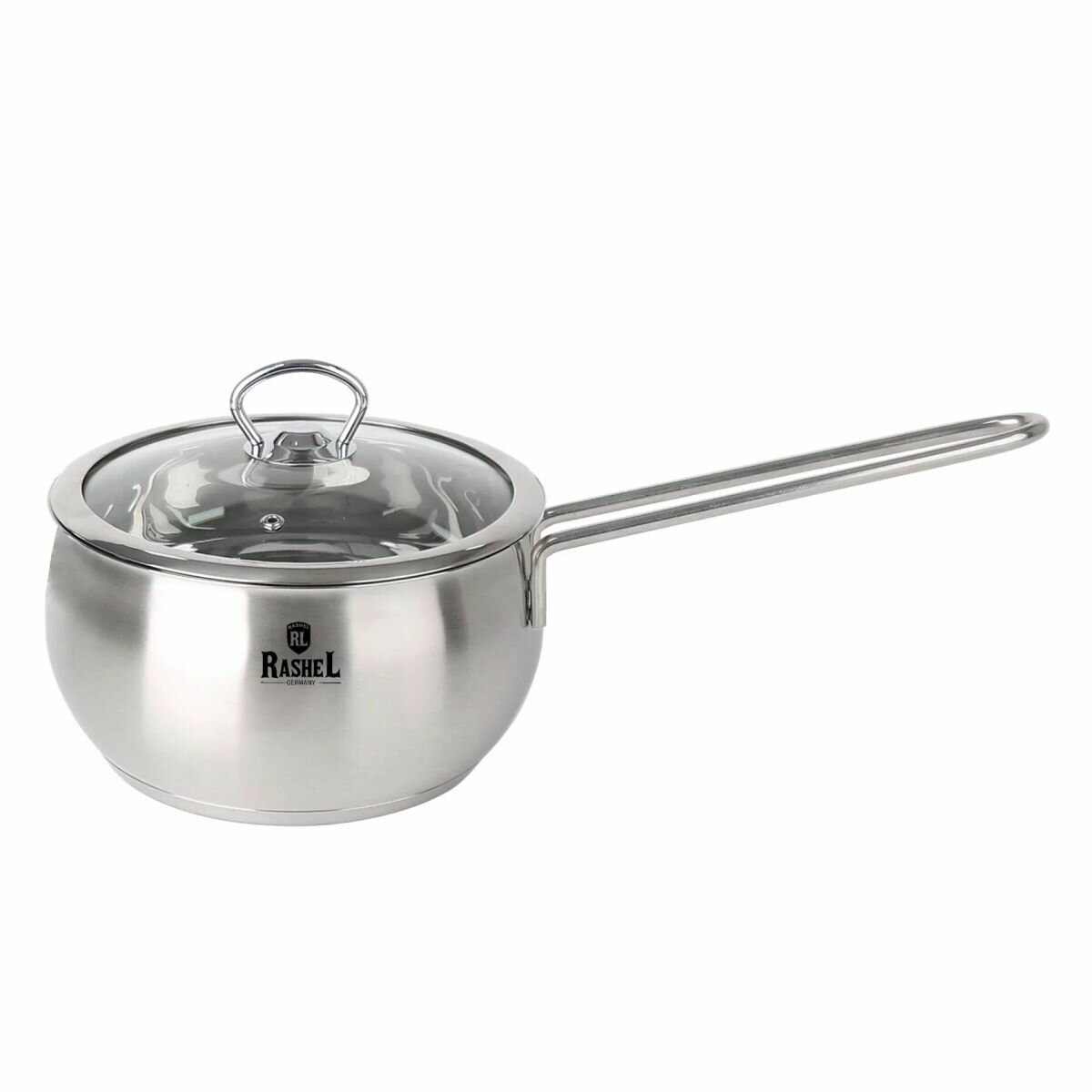 Ковшик кухонный с крышкой 1л 14см сотейник индукционный из нержавеющей стали Rashel Амалия R-10/10s