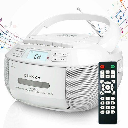 Портативный Bluetooth CD MP3 плеер FM радио магнитофон 6337₽
