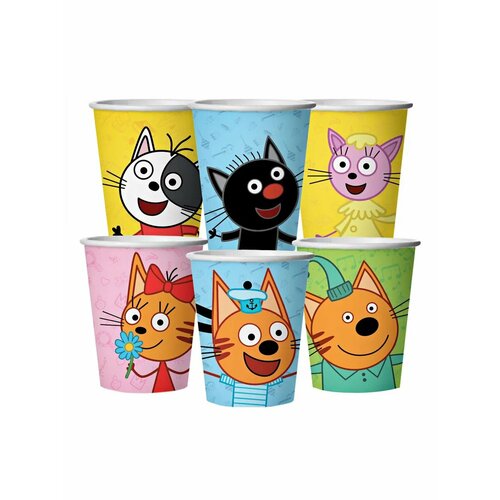 Стаканы 250 мл Три Кота Играем вместе 6 шт 302₽