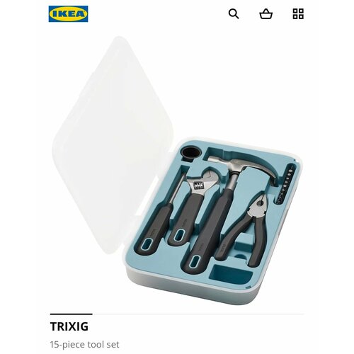 Набор инструментов для дома IKEA TRIXIG 15 предметов в футляре 3771₽