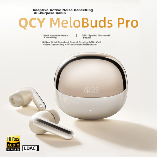 Беспроводные наушники QCY MeloBuds Pro True Wireless Bluetooth Earphones цвет Gold 2926₽