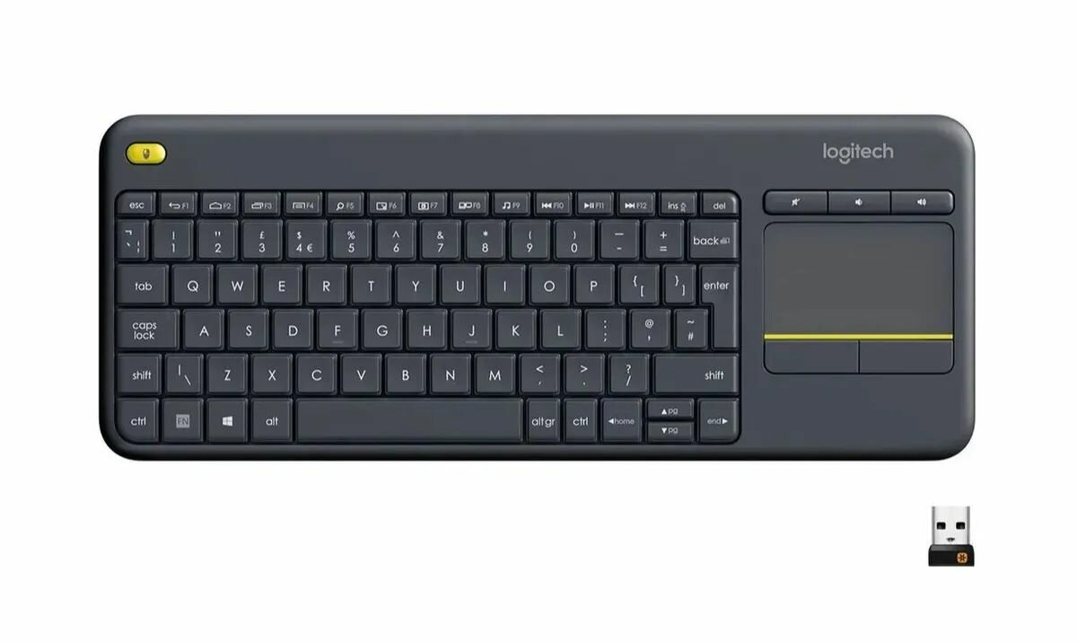 Клавиатура беспроводная K400_1478512635-7us8, Русская раскладка, черный