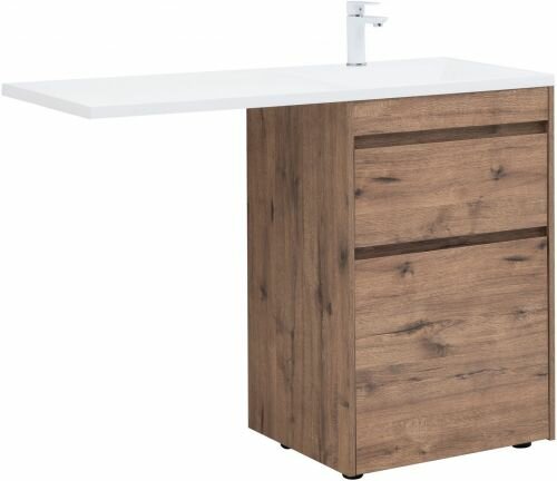 Тумба под раковину Aquanet Токио 58 напольная 2 ящика цв. Дуб Веллингтон (333648)