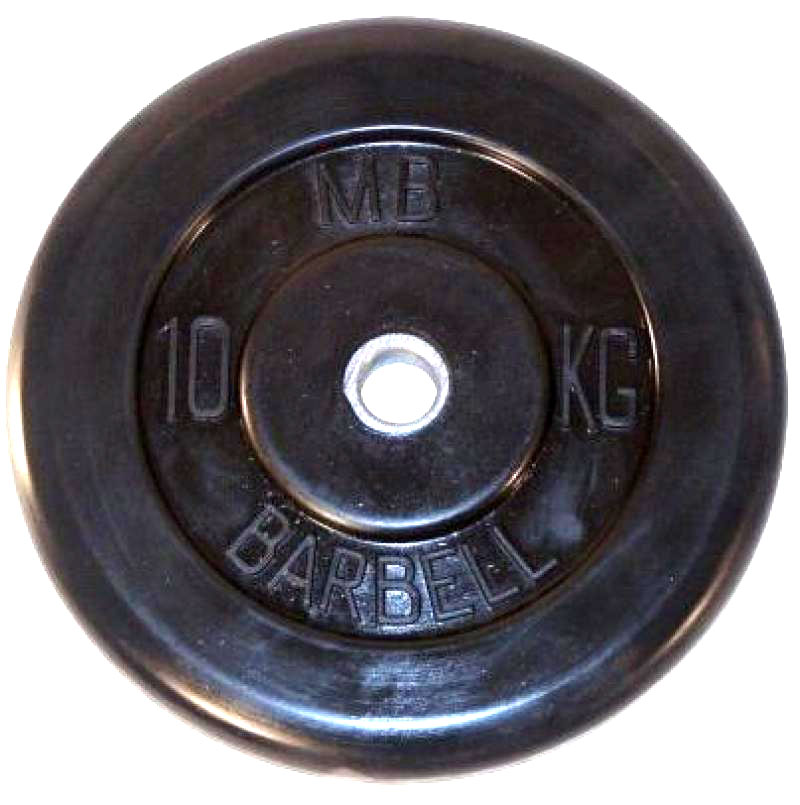 Диск обрезиненный MB Barbell d 26 мм чёрный 10,0 кг
