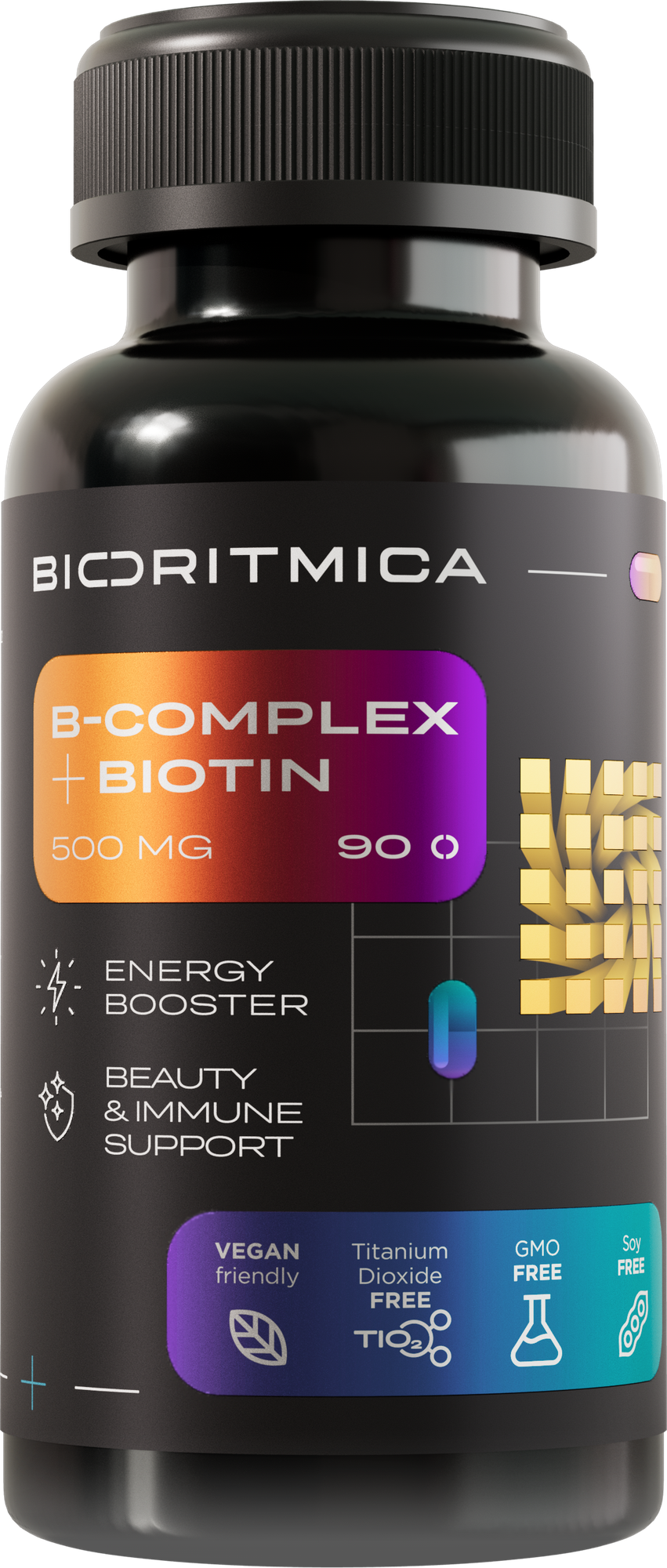 Витамины группы В + Биотин. Витамин В комплекс 500 мг | биоритмика