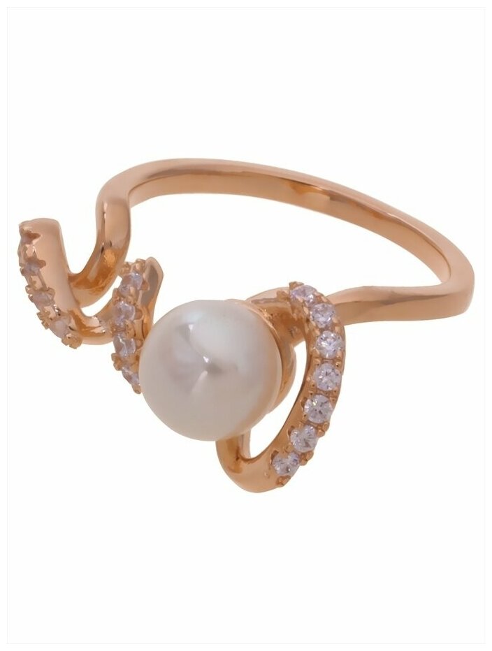 Кольцо помолвочное Lotus Jewelry, жемчуг Swarovski синтетический
