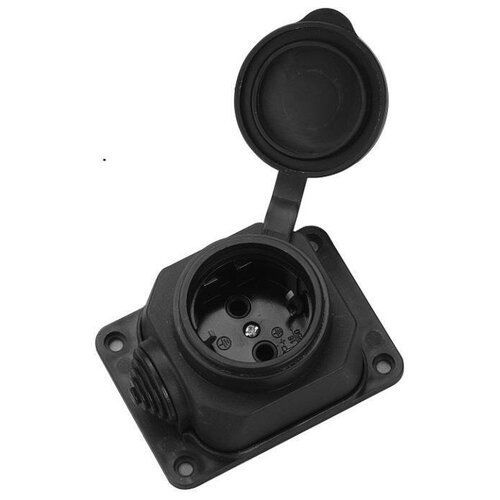 Колодка(розетка) каучуковая на 1 гнезда, с заземлением (250В, 16А, IP44)