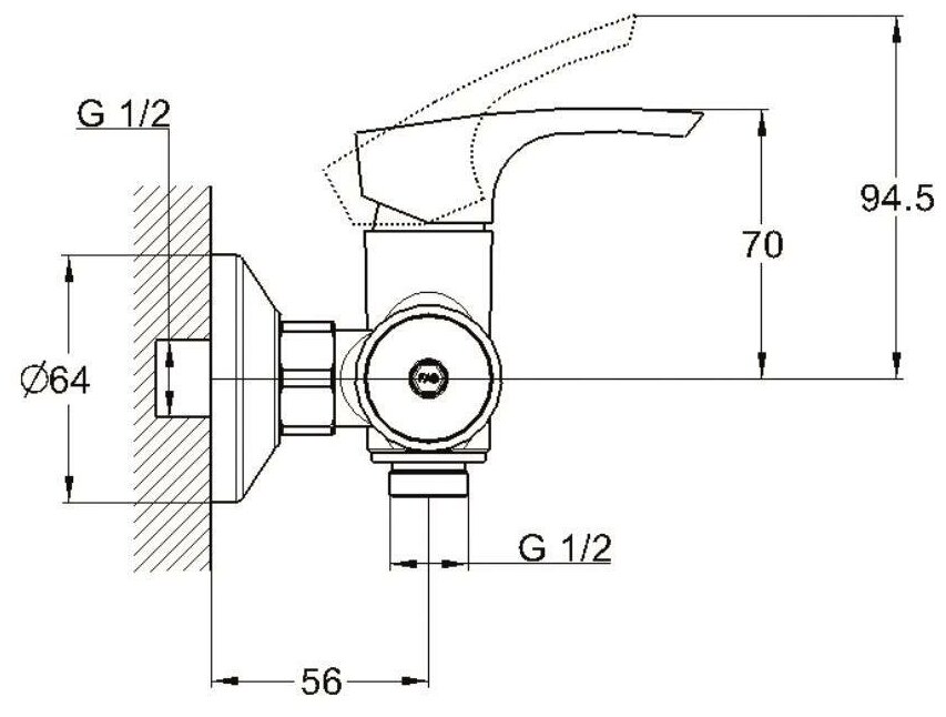 Смеситель Solone FAB5-A020 для душа