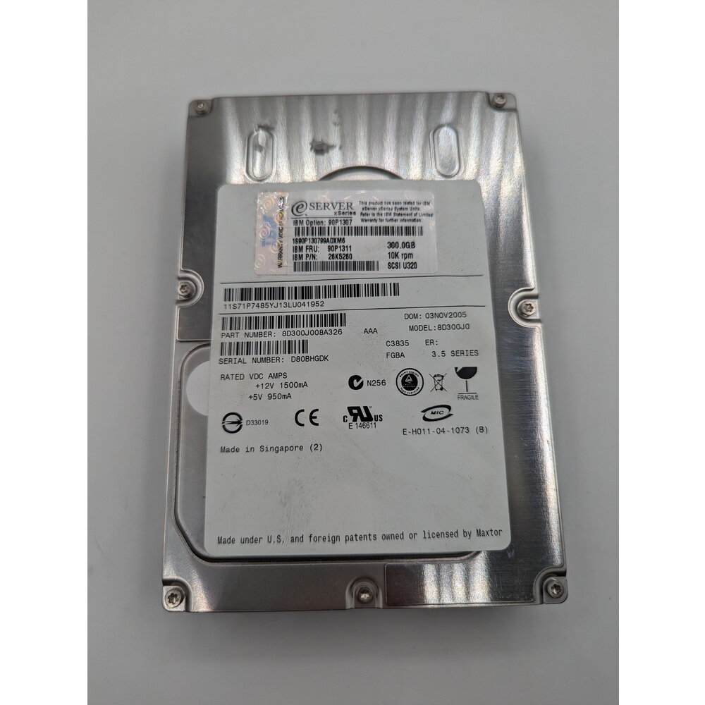 Жесткий диск 8D300J0, 90P1311, 26K5260, IBM, 300 Гб, SCSI, 3.5