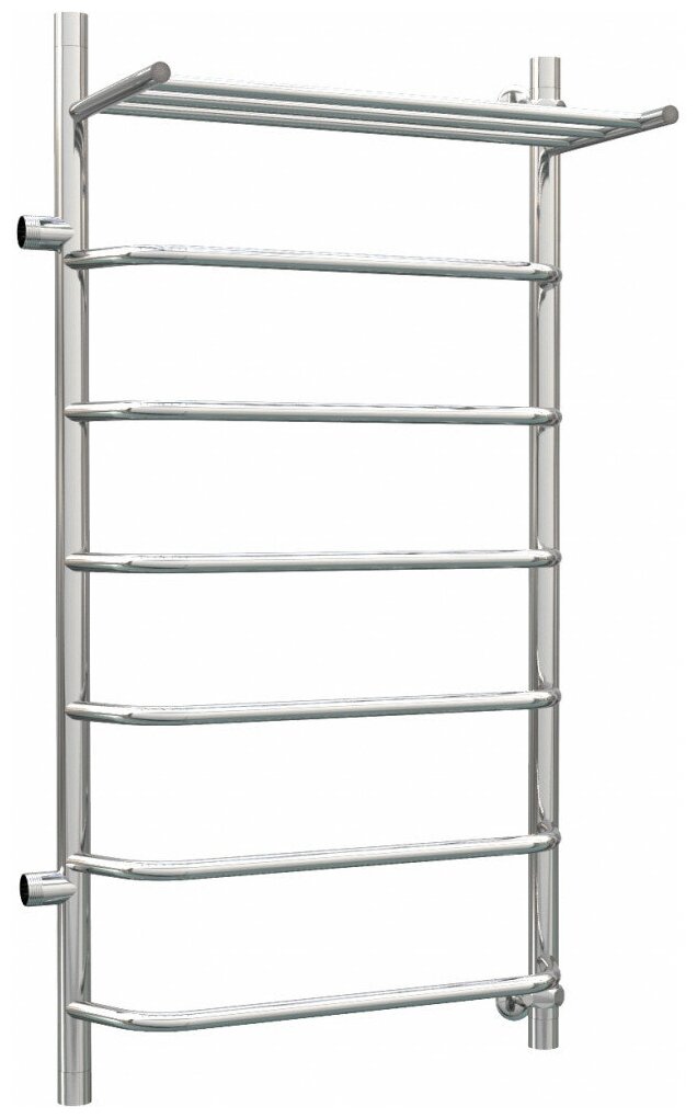 фото Водяной полотенцесушитель Роснерж Трапеция L108101 100x40 с полкой и боковым подключением 500, левый