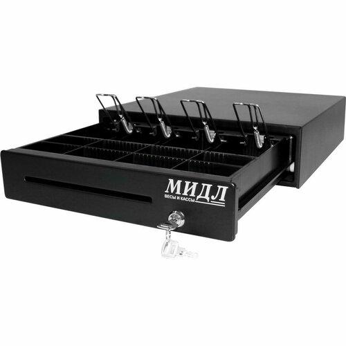 Денежный ящик мидл 10К0 малый черный 4 отд банкноты 8 отд монеты арт 220000033 3300₽
