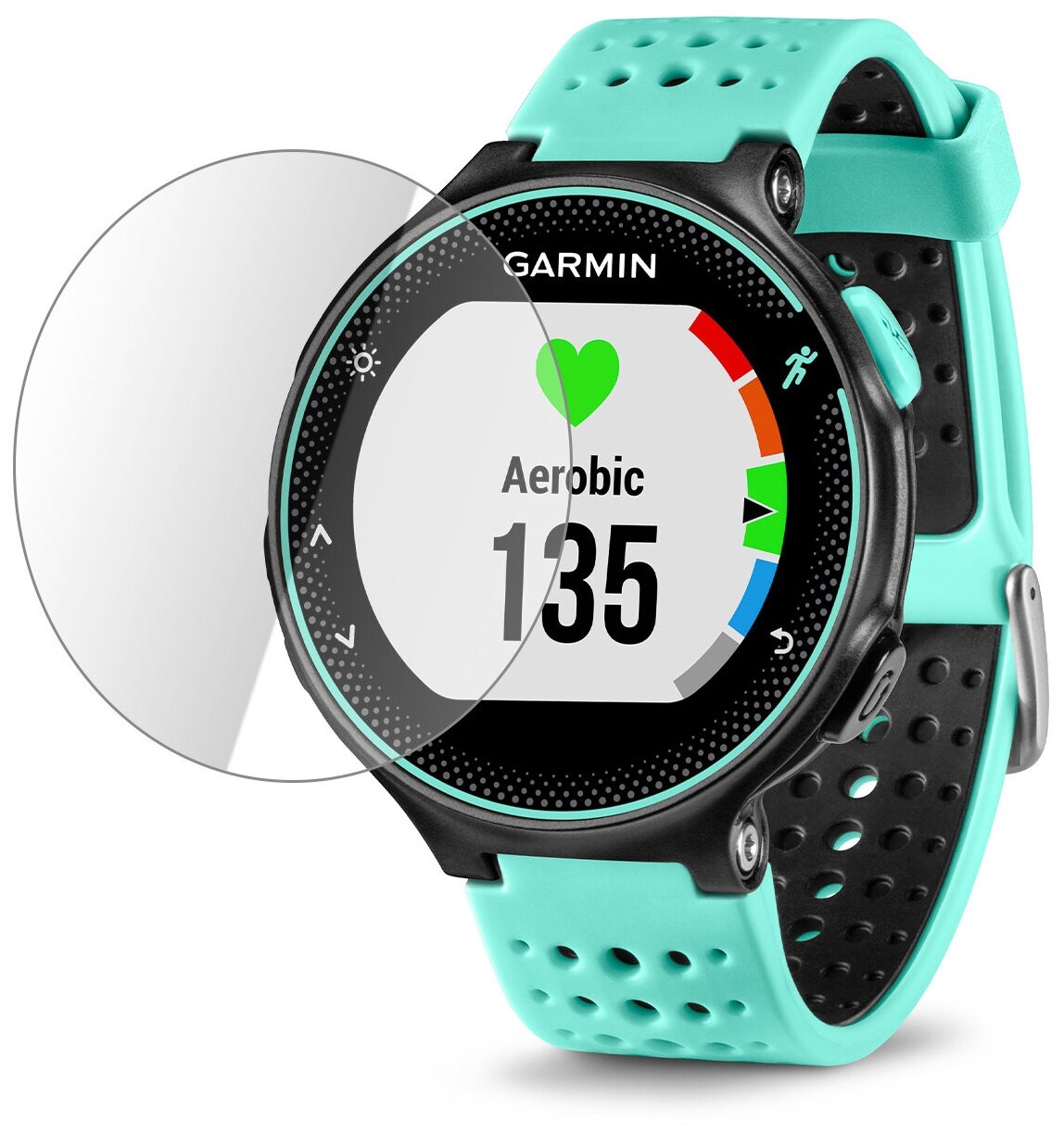 Глянцевая защитная плёнка для смарт-часов GARMIN Foreruner 235 , гидрогелевая, на дисплей, не стекло