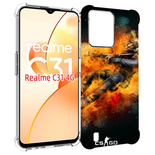 Чехол MyPads CS-go Контр-террорист для OPPO Realme C31 задняя-панель-накладка-бампер чехол mypads cs go контр террорист мужской для oppo a77 f3 2017 год задняя панель накладка бампер