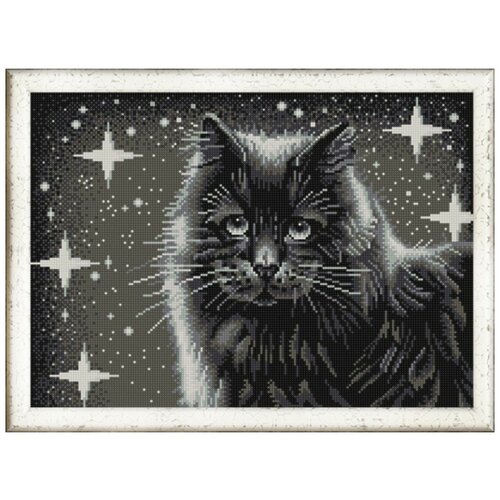Рисунок на ткани Конёк (бисер), Черный кот, 29*39 см (9942)