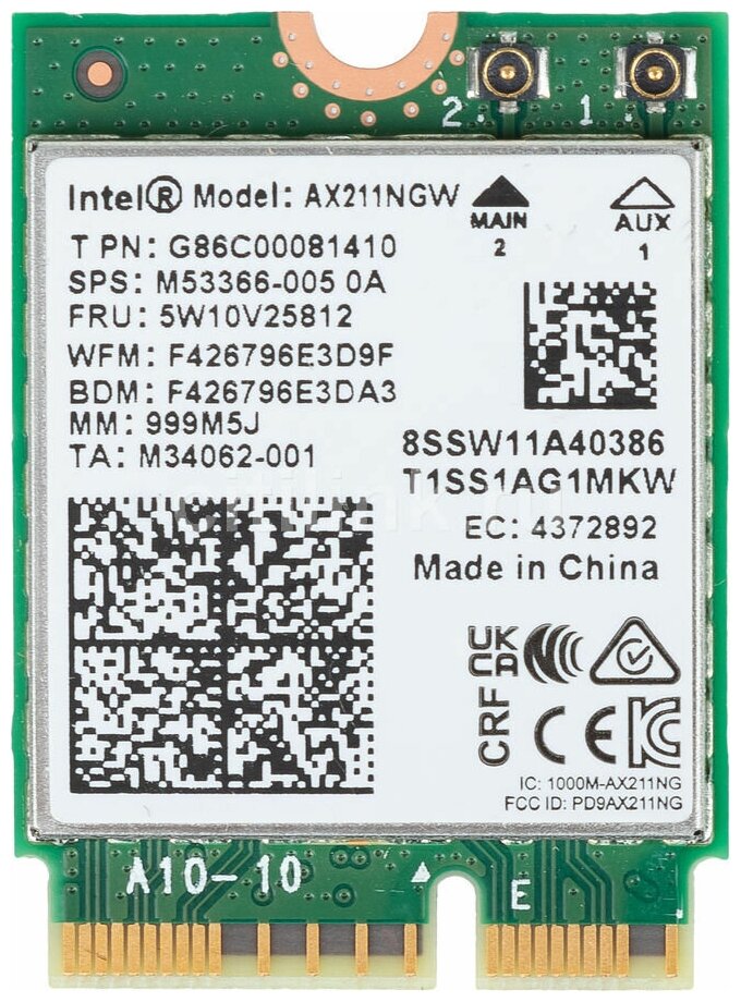 Адаптер Intel Original (AX211.NGWG.NV 999M5J) AX211.NGWG.NV