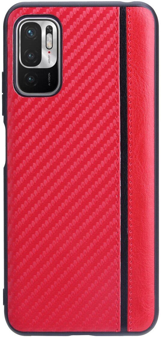 Чехол накладка G-Case Carbon для Xiaomi Redmi Note 10T / Poco M3 Pro, красная