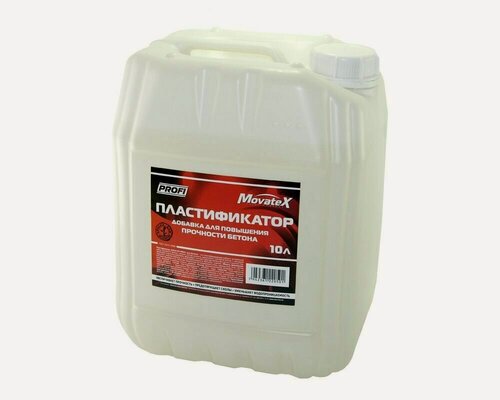 Изображение товара Movatex пластификатор PROFI добавка для повышения прочности бетона 10 л Т31837