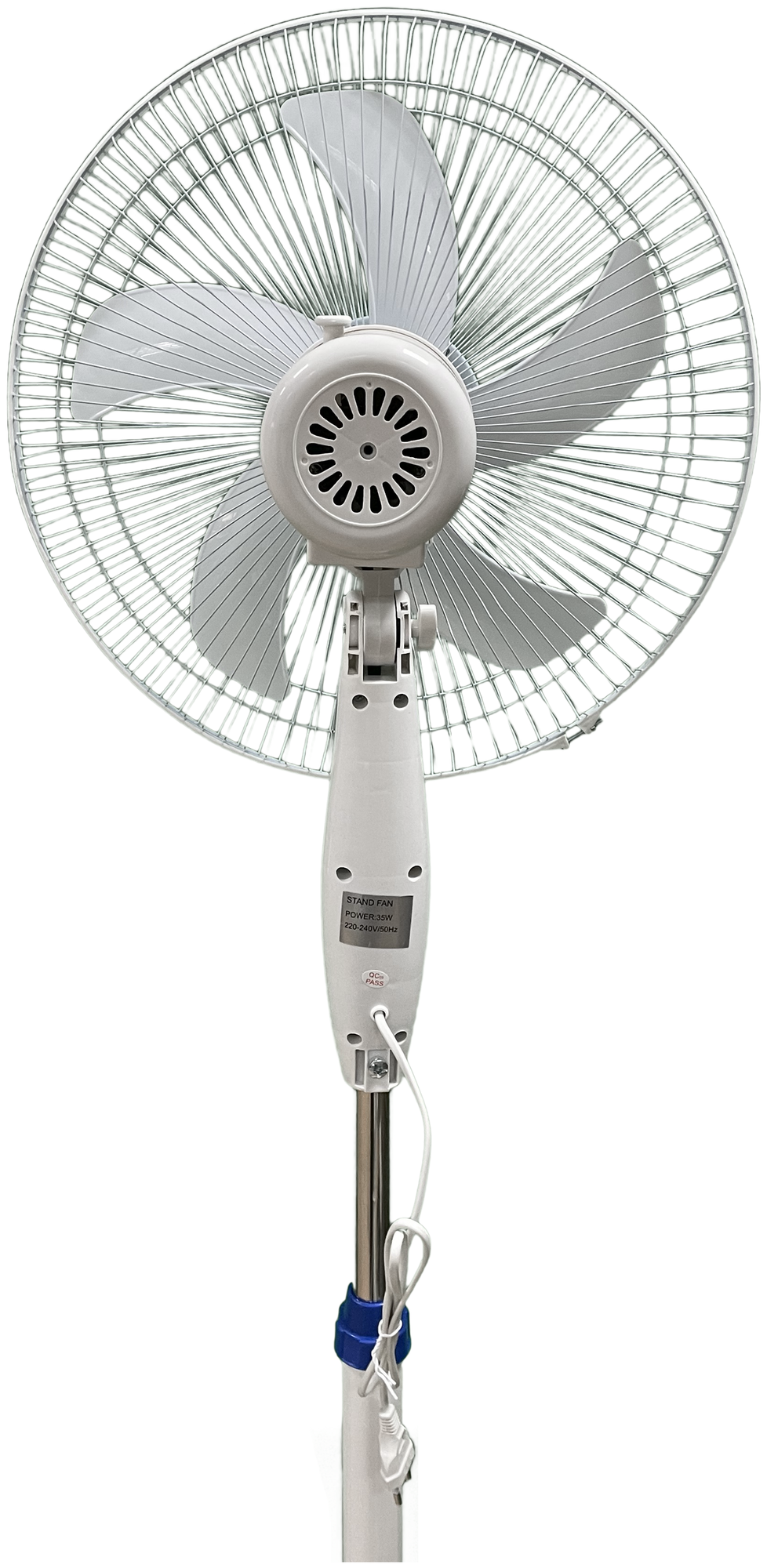 Напольный вентилятор Haifisch 3 режима 100-117 см., бело-синий - фотография № 6
