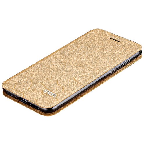 фото Чехол-книжка mypads для huawei y7 prime 2018 на жёсткой металлической основе золотой