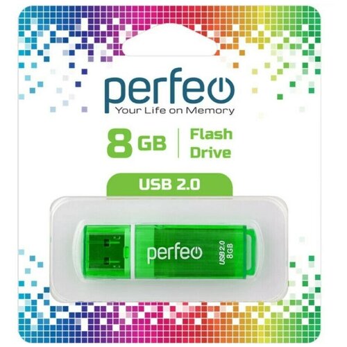 USB Флеш-накопитель USB накопитель Perfeo 8GB C13 Green usb флеш накопитель usb накопитель perfeo 64gb c13 black