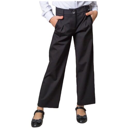 Брюки Deloras, размер 164, синий школьные брюки кюлоты button blue классический стиль размер 164 черный