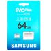 Карта памяти microSD 64Gb Samsung, EVO PLUS, Class10 UHS-I U1, R/W 130MB/s, с адаптером