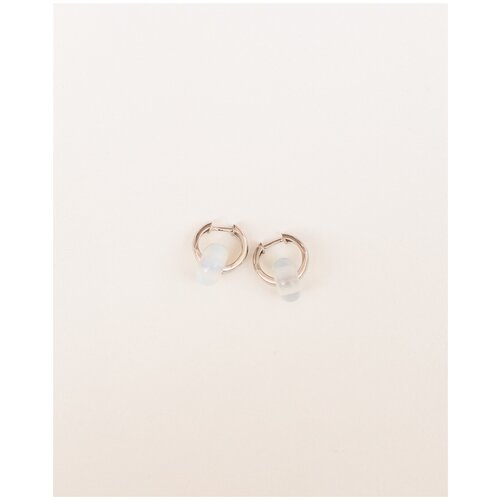 Серьги конго трансформеры с лунным камнем