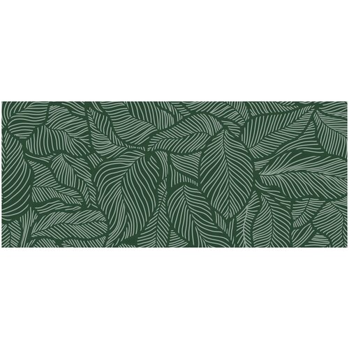 Фотообои Уютная стена Орнамент с листьями в скандинавском стиле 640х270 см Виниловые Бесшовные (единым полотном)