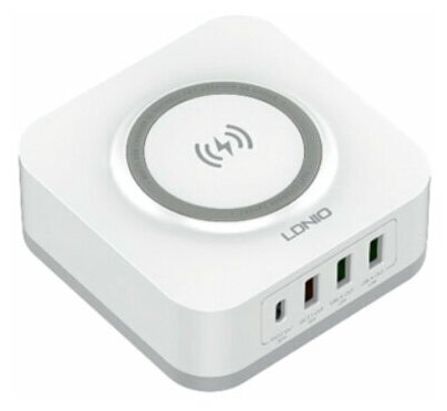 Беспроводная зарядка LDNIO AW004 Wireless Desktop Home Adapter, 32W, PD+QC, Support Fast Charge